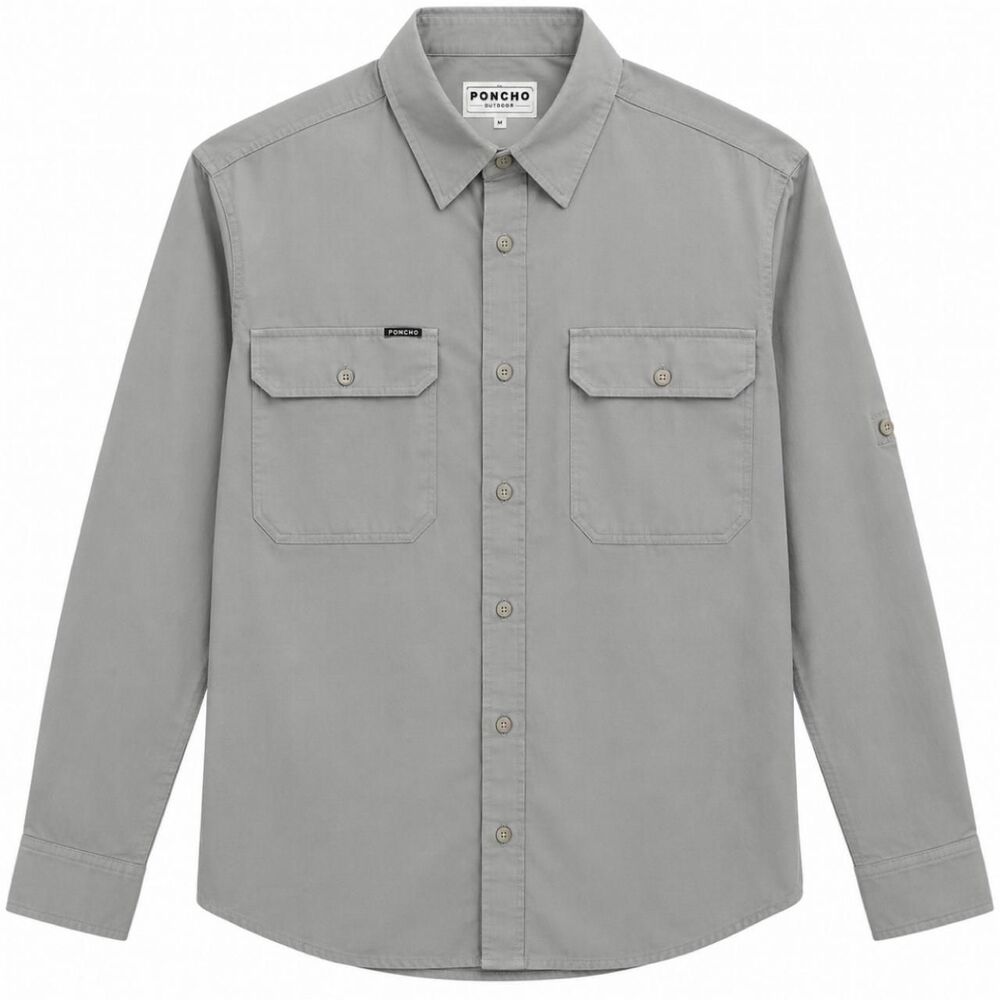 Poncho-outdoors Men's Grey Shirt